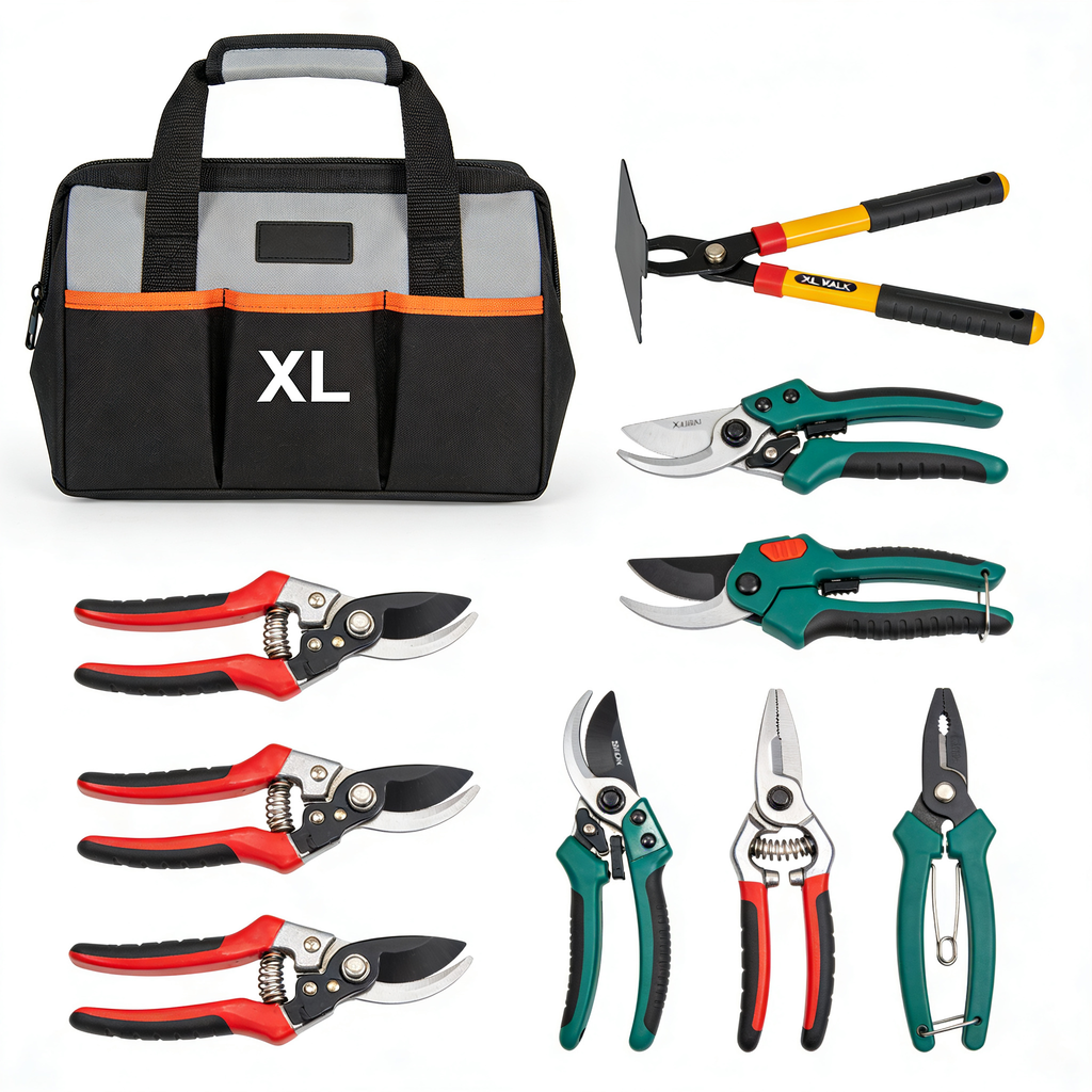 Billfris Grenebo Gardening Tool Set, 9 Pieces Heavy Duty Gardening Tools with Pruning Shears and Travel Bag with XL Handle, Gardening Set Garden Gifts for Men Women